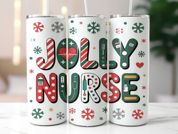 20oz Jolly Nurse Christmas Tumbler Wrap