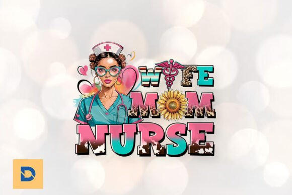 Afro Wife Mom Nurse Sublimation PNG