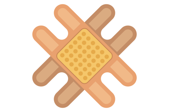 Band Aid Cross Cartoon Icon. Medical Ban