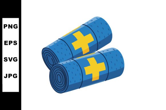 Blue Medical Bandage Rolls with Yellow C