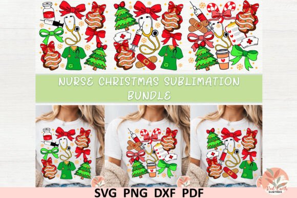 Christmas Preppy Nurse Sublimation PNG