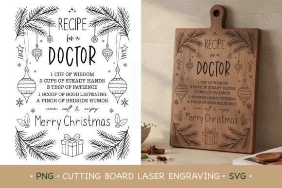 Cutting Board Recipe for a Doctor SVG