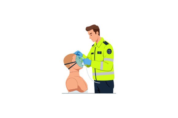 Emergency Medical Technician Applying Ox