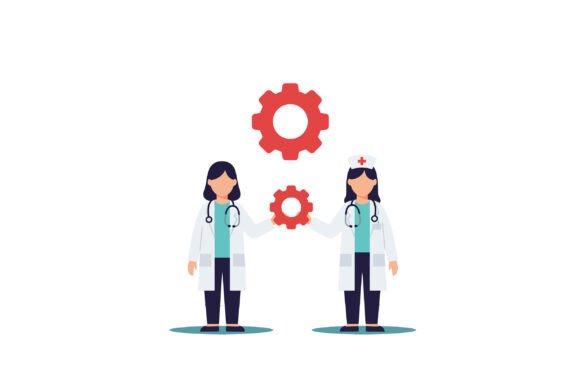 Female Doctor and Nurse Holding Red Gear