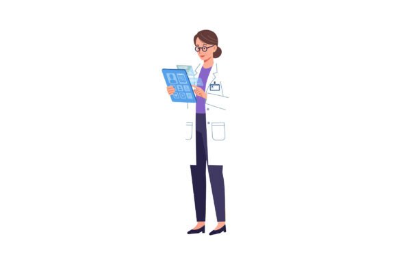 Female Doctor Reviewing Medical Records