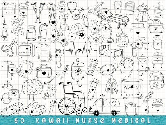 Kawaii Nurse Medical Healthcare Clipart