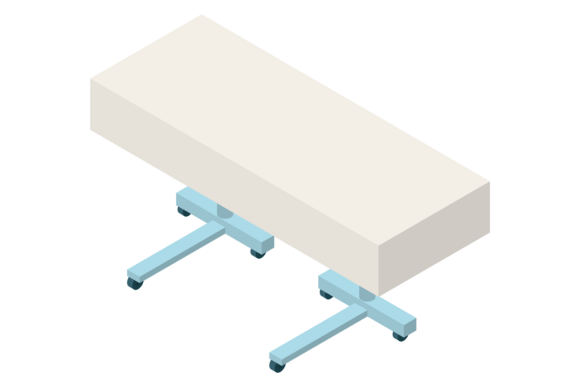 Medical Bed Isometric Icon. Hospital Pat