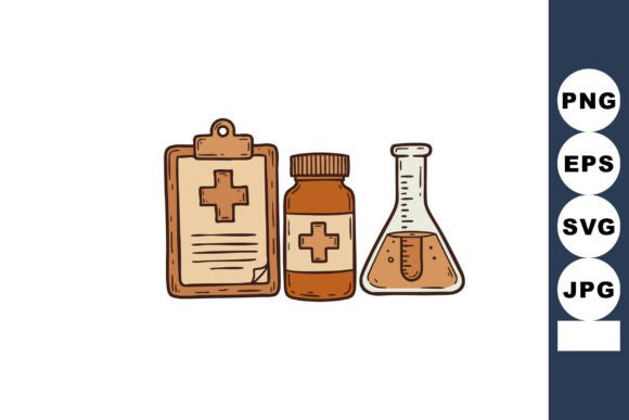 Medical Clipboard Prescription Bottle