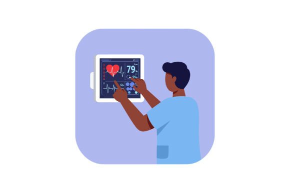 Medical Technician Monitoring Heart Rate