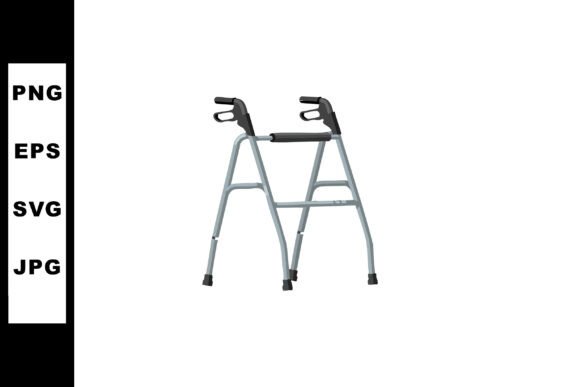 Medical Walking Frame with Gray Metal St