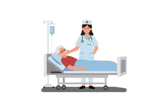 Nurse Assisting Elderly Patient in Hospi