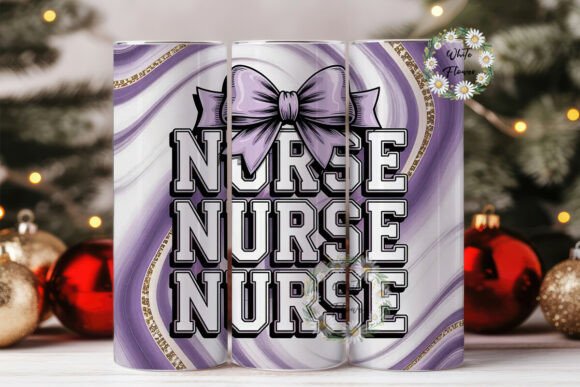 Nurse Floral Bow 20oz Tumbler Wrap