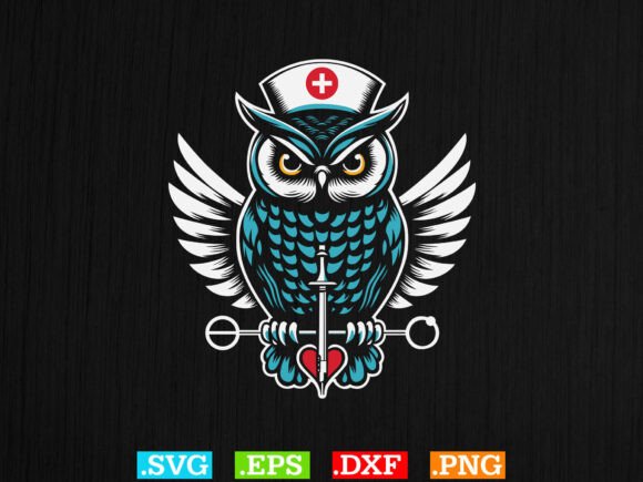 Nurse Owl Vector T-shirt Design, Nurse