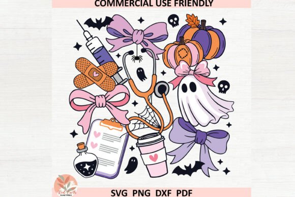 Nurse Retro Spooky Season Halloween PNG