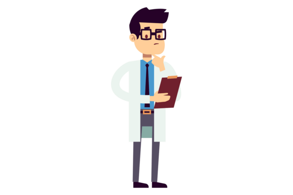 Patient History Check. Cartoon Medical D
