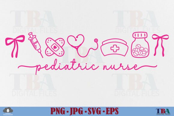 Pediatric Nurse Coquette Pink Doodle