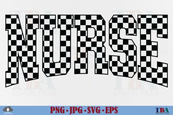 Retro Nurse Checkered Nurse PNG Varisty