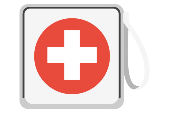 Travel Medical Emergency Kit. White Bag